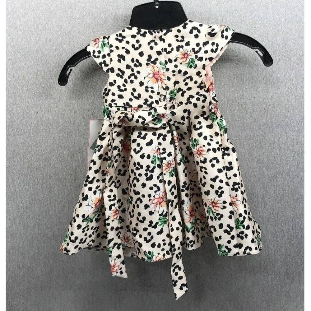Rare Editions Blush Colored Animal/Floral Print Dress Size 18M